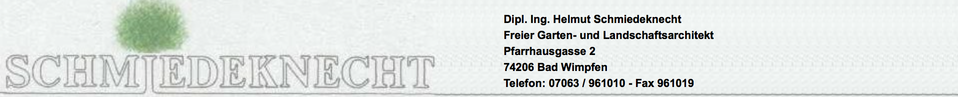 Dipl Ing Helmut Schmiedeknecht - Freier Garten- und Landschaftsarchitekt